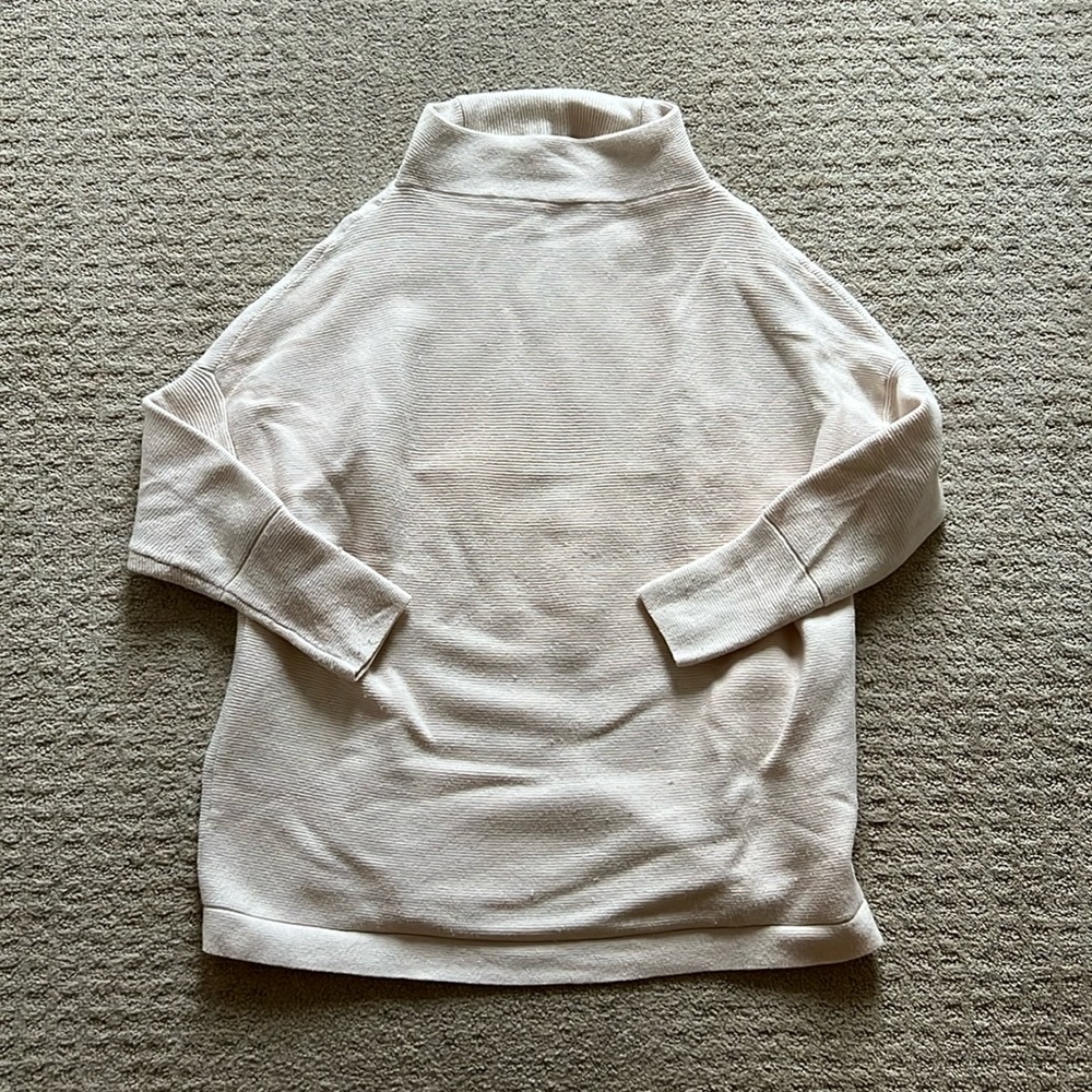 Mock neck cream sweater